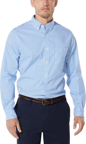 Vista 11 de Nautica - Camisa clásica para hombre, manga larga, con botones y elástica Índigo