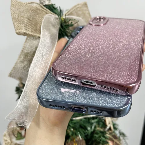 Vista 57 de Funda compatible con iPhone 11 Pro con purpurina, de lujo, linda, flexible, cubierta chapada, protección de cámara, a prueba de golpes, funda