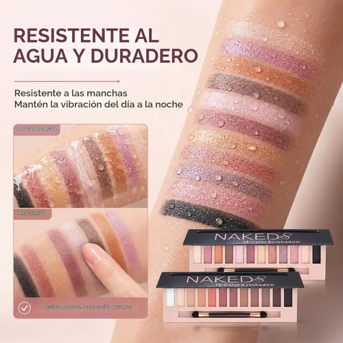 Vista 6 de Paquete de 2 paletas de sombra de ojos de 12 colores, maquillaje de sombra