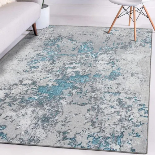 Vista 10 de LUXE WEAVERS Alfombra abstracta azul moderna de 5 x 7 para sala de estar