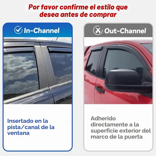 Vista 4 de Viseras de ventana en canal Protectores de lluvia para Ford Ranger SuperCab
