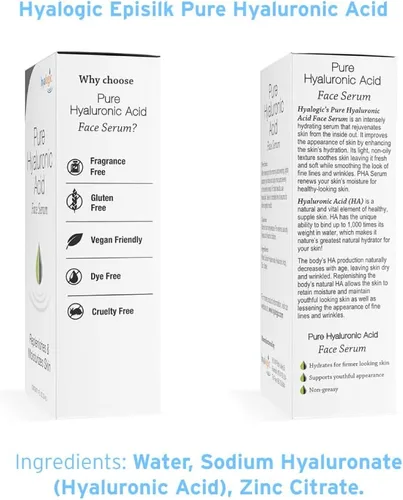 Vista 6 de Hyalogic Suero de ácido hialurónico puro, suero facial ultra hidratante para hidratación de la piel, productos para el cuidado de la piel sin