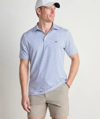 Vista 5 de Vineyard Vines Polo Bradley Stripe Sankaty para hombre Yate Blue Tejeda
