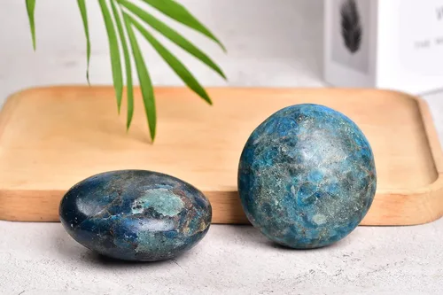 Vista 6 de AMOYSTONE 2 piedras de apatita preocupación natural de bolsillo de palma de cristal curativo cuarzo reiki para terapia de ansiedad 2-3 pulgadas