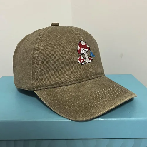 Vista 6 de Bukesiyi Sombrero bordado de hongos para hombres y mujeres