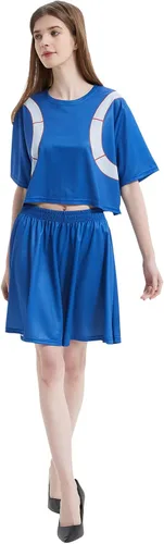 Vista 4 de Baycon Todoroki Shoto Cosplay Costume Cheerleader Cheerleading Uniform Crop Top Dress