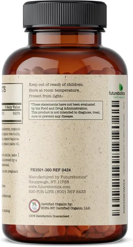 Vista 5 de Futurebiotics Vitamina D3 5,000 UI (125 MCG), Suplemento orgánico de vitamina D certificado por USDA, 360 tabletas