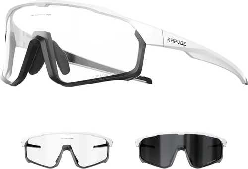 Vista 8 de KAPVOE Gafas de ciclismo fotocromáticas para hombres y mujeres, gafas de sol para bicicleta de montaña MTB, deportes, transición, triatlón, carrera