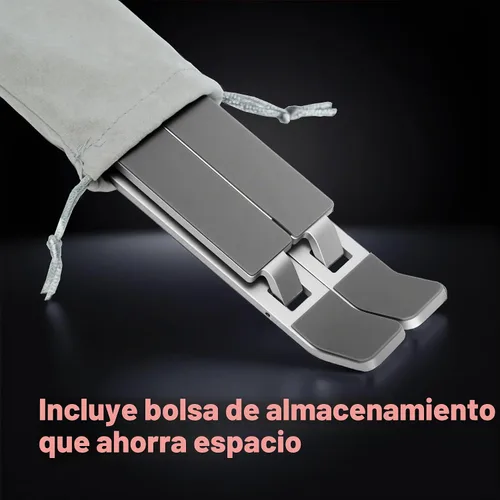 Vista 2 de FIREBAT Soporte para computadora portátil para escritorio, elevador ergonómico ajustable de 6 ángulos, portátil de aluminio plegable, soporte