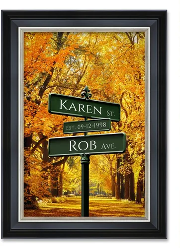Vista 81 de IPIC - Personalized Framed Canvas with Custom Street Sign in Boston Personalized Street Signs with Names, Custom Canvas Print, Boston Sunset