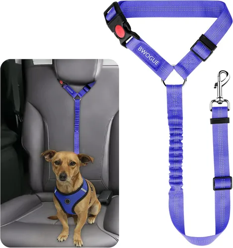 Vista 19 de BWOGUE Arnés de cinturón de seguridad para mascotas, cinturón de seguridad ajustable para reposacabezas de coche, arnés de cinturón de seguridad