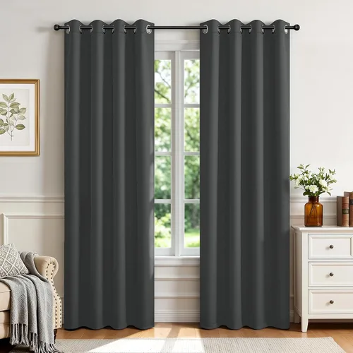 Vista 35 de Joydeco Cortinas opacas para dormitorio de 72 pulgadas de largo, 2 paneles de cortinas con aislamiento térmico para oscurecer la habitación
