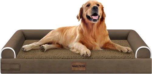 Vista 60 de NANUYA - Cama ortopédica para perros de tamaño mediano/grande, lavable: Camas con almohada para perros de tamaño mediano/grande, sofá de espuma