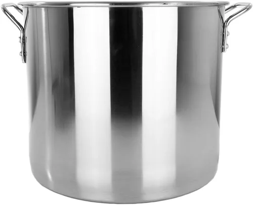 Vista 4 de Olla de acero inoxidable de 60 cuartos de galón de vapor Vaporera Tamalera para tamales (15 galones) altura 16.5 pulgadas de diámetro 18.5 pulgadas
