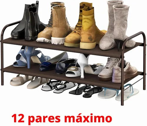 Vista 7 de Simple Houseware Organizador de almacenamiento de 2 niveles, 12 pares Bronce
