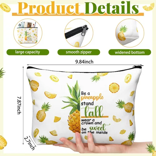 Vista 3 de SiliFine Juego de 3 piezas de regalos de piña para mujer, tazas de piña de verano con tapas y pajitas, regalos Aloha hawaianos, incluye piñas