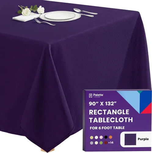 Vista 11 de Gee Di Moda - Mantel rectangular de 60 x 84 pulgadas – Mantel rectangular de poliéster lavable para mesa de 5 pies