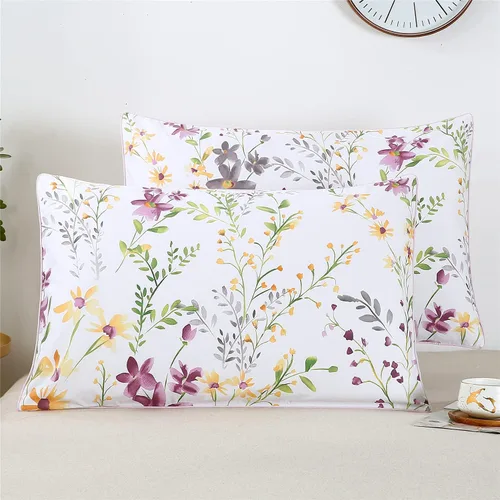 Vista 18 de YOU SA Juego de 2 fundas de almohada 100% algodón con patrón de flores, cierre de sobre, funda de almohada final (estándar, color 10)