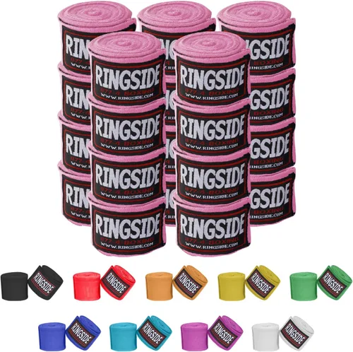 Vista 7 de Ringside Mexican Style Boxing Hand Wraps (Pairs) - 180" Semi-Elastic Cotton Blend Wrist Support with Thumb Loop for MMA, Muay Thai, Kickboxing