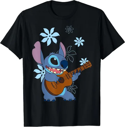Vista 20 de Camiseta de danza floral Lilo & Stitch con ukelele para niñas Gris asfalto