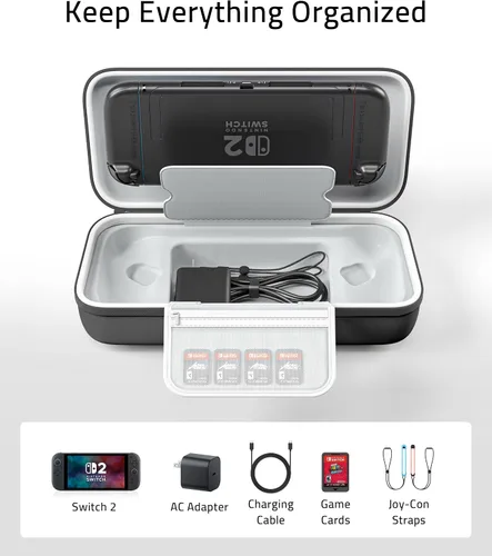 Vista 3 de Syntech Funda de transporte rígida compatible con ASUS ROG Ally/ROG Ally X Consola y accesorios, funda portátil de mano de viaje para Negro