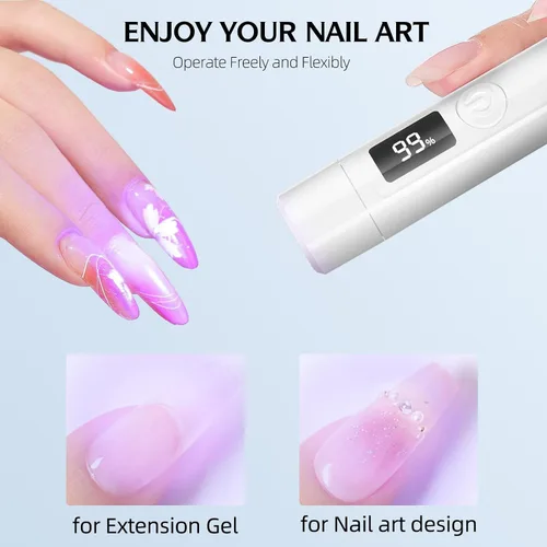 Vista 3 de Luz UV de mano con cabezal de sellado de uñas, lámpara LED portátil de 3 W, secador de uñas USB recargable inalámbrico con sello de silicona