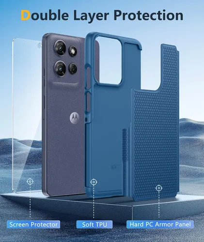 Vista 447 de FNTCASE Funda para iPhone 17 Pro: Fundas delgadas translúcidas de color azul claro compatibles con MagSafe, protección completa de la cámara