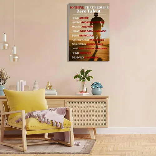 Vista 5 de Bmotaso 10 cosas que requieren cero talento arte de pared, póster inspirador, pintura motivacional, citas positivas, póster impreso, decoración