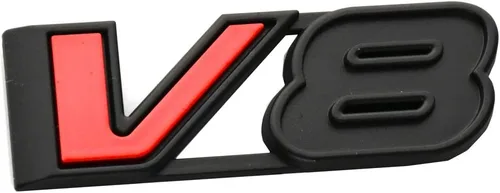 Vista 2 de CDD 2 piezas de calcomanías V8 3D de repuesto para Truck Canyon Colorado 17-21 (negro rojo)