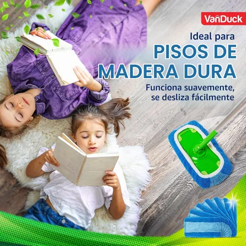 Vista 7 de VanDuck Almohadillas reutilizables para fregona resistentes para mascotas compatibles con Swiffer Sweeper (paquete de 2) – Almohadillas de Azul