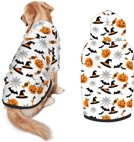 Vista 17 de Disfraz de perro de Halloween, sudadera con capucha con estampado de fantasma de calabaza para invierno, Halloween, cosplay, suéteres con capucha