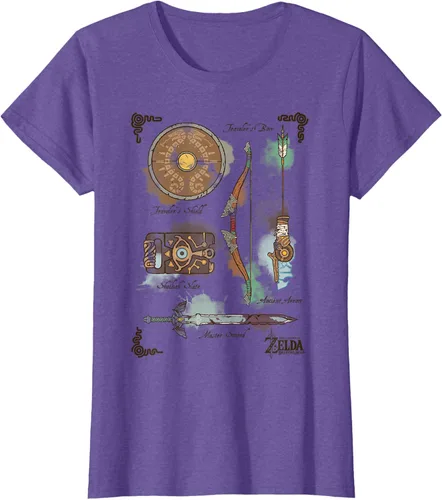 Vista 24 de Zelda Breath of The Wild Link Inventory - Camiseta gráfica Gris Oscuro