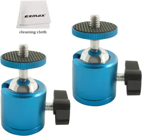 Vista 12 de EXMAX Cabezal de bola de trípode giratorio de 360 grados con base de rosca de tornillo de 1/4 pulgadas para cámara DSLR, videocámara, luz LED Negro