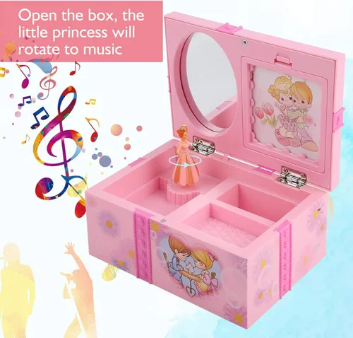 Vista 6 de Caja de música de juguete para niños, caja de música para niñas, caja de música de dibujos animados para princesas
