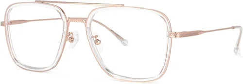 Vista 2 de Zeelool Gafas unisex de metal retro con bloqueo de luz azul para mujeres y hombres, Nayeli