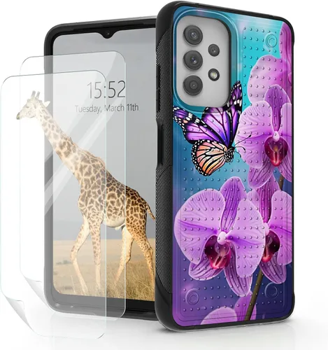 Vista 14 de Funda para Samsung Galaxy A23 Galaxy A13 4G/5G, Galaxy A04, Galaxy A04S, Galaxy A32 5G, con 2 protectores de pantalla, funda protectora híbrida