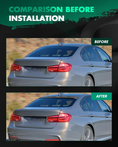 Vista 6 de SCITOO Alerón de techo de ventana trasera de fibra de carbono para BMW F30 F80 Serie 3 Sedan negro brillante alerón de techo de ventana trasera