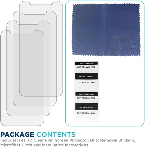 Vista 7 de Tech Armor Protector de pantalla para iPhone de 6.1 pulgadas, película transparente HD, máxima protección de pantalla, claridad cristalina, fácil
