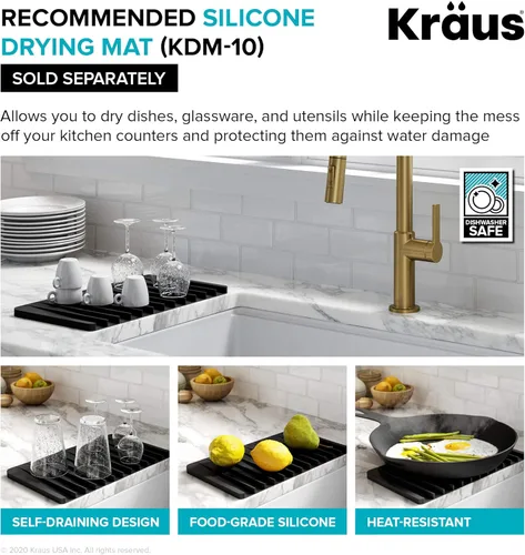 Vista 14 de Kraus KHU100-30-1610-53SS Standart PRO - Juego de fregadero de acero inoxidable y grifo de cocina, 30 pulgadas