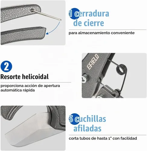 Vista 3 de EFIELD 3/8" - 1" Pex Pipe y cortador de tubos de plástico (TOOL026) 32 ES