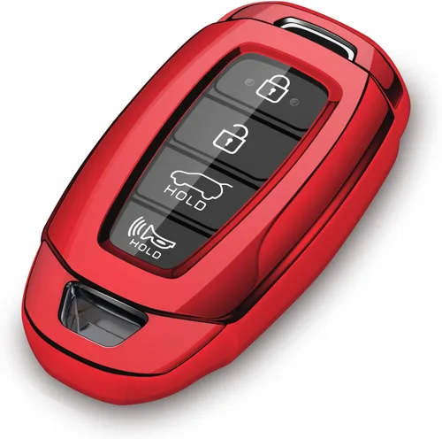 Vista 6 de Funda para llave de coche Hyundai 2024 2021 2022 2023 Accesorios Rojo