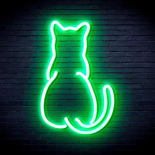 Vista 11 de AdvPro Gato gatito trasero mascota Flex silicona LED neón signo - azul - st16s32-fnu0023-b