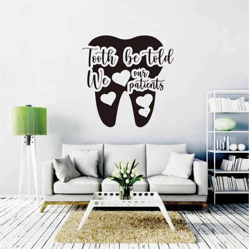 Vista 2 de Tooth Be Told We Love Our Patients - Calcomanía para oficina dental, sala de espera, regalo para dentistas, vinilo extraíble BD849