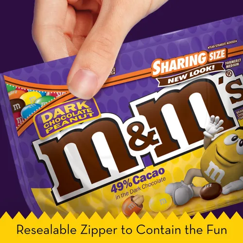 Vista 6 de M&M'S Bolsa de 10.1 onzas de caramelo de chocolate negro de maní