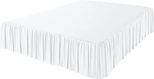 Vista 3 de Amazon Basics Rodapié ligero con volantes para cama, estilo clásico, suave y elegante, 100% microfibra con caída de 16 pulgadas (40.64 cm)