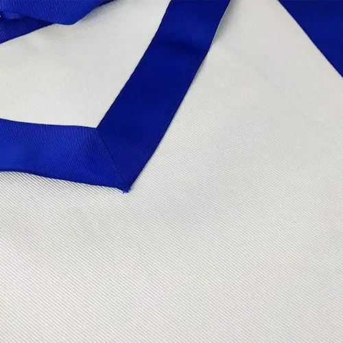 Vista 5 de Masonic Master Mason Blue Lodge Delantal de tela blanca con borde de cinta de grogrén azul, Blanco y azul