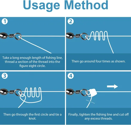 Vista 6 de ReeMoo 200 Uds Pesca Rodamiento de bolas giratorias con conector de seguridad Snap Accesorios de pesca #2#4#6#8#10