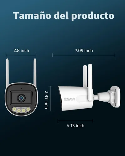 Vista 9 de Cámara de seguridad al aire libre inalámbrica, cámaras de vigilancia video caseras de WiFi