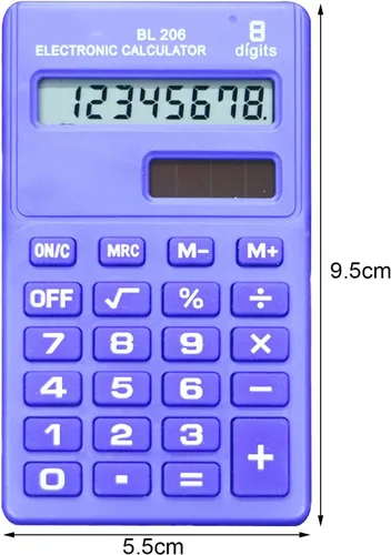 Vista 2 de Calculadoras estándar básicas verdes, mini calculadora digital de escritorio con pantalla LCD de 8 dígitos, calculadora inteligente de energía solar