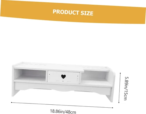 Vista 2 de DOITOOL Computer Monitor Riser with Drawer Storage Height Desktop Screen Stand for Office and Home Ergonomic Laptop Holder Durable Design